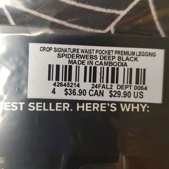 ❤️NWT VINTAGE TORRID HALLOWEEN CROP LEGGING - SPIDERWEB SPIDER WEB GOTHIC - 4X - Picture 6 of 8